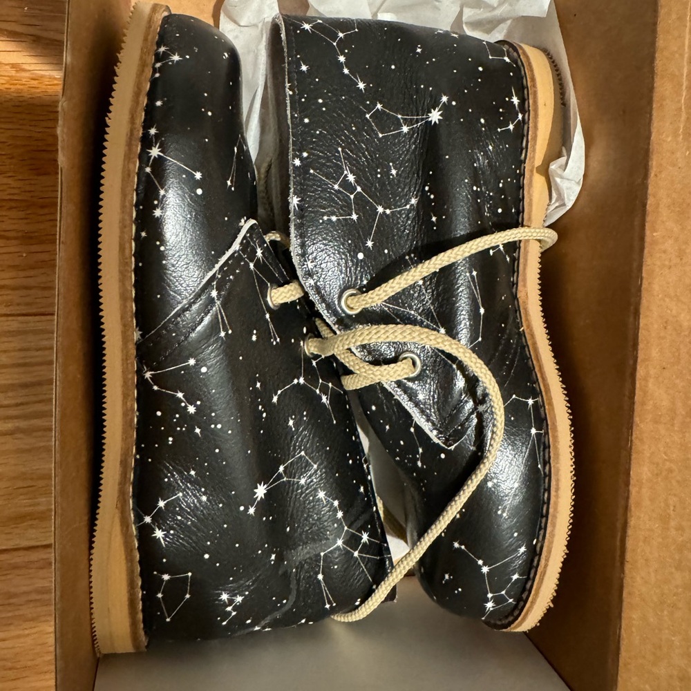 Mon Petit Constellation Hard Soled Leather Boots- Toddler Size 11